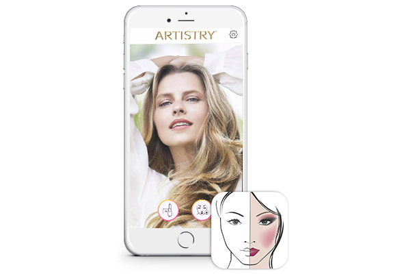 Pantalla Aplicación Artistry Virtual, evalúa el estado de tu piel y descubre los productos Artistry adecuados para ti.